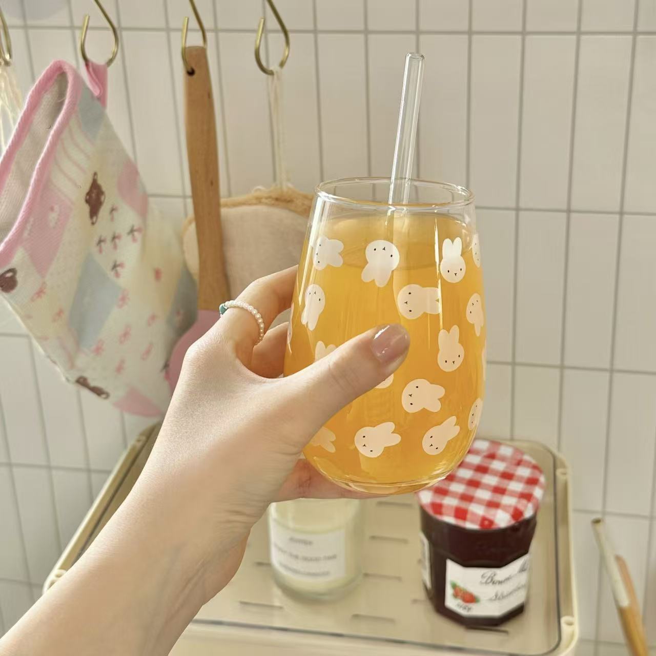 Cute Miffy Rabbit Printed Glas - Coffee Tea & Espresso Appliances review and price